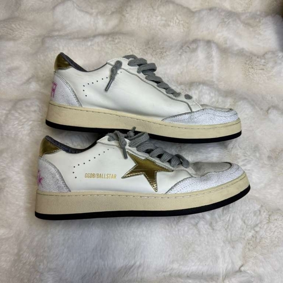 Golden Goose Shoes - Golden Goose White and Gold Sneakers